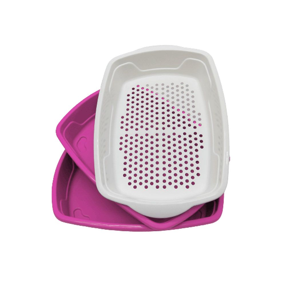 Bandeja Higiênica Cat Clean Furba 3 Peças Rosa - Four Plastic