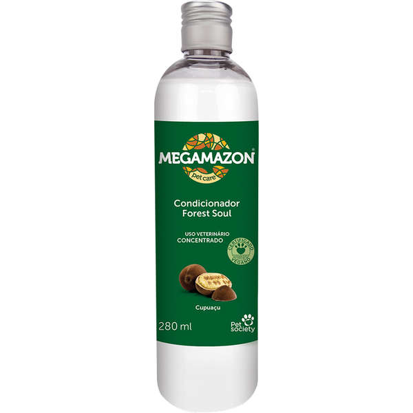 Condicionador Megamazon Forest Soul 280ml para C�es e Gatos ? Hidrata��o com Cupua�u, Vegano e Biodegrad�vel