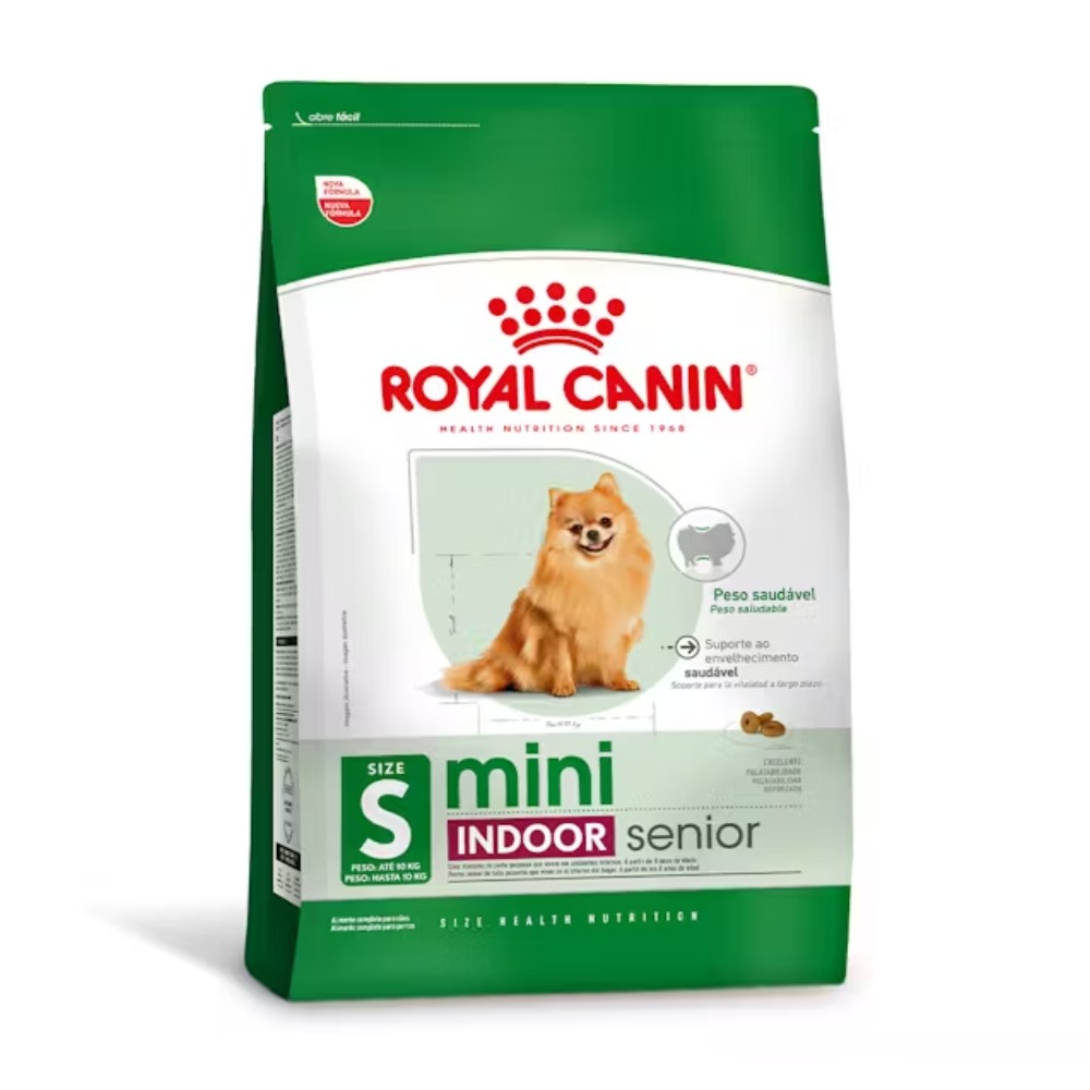 A Ra��o Royal Canin Mini Indoor Senior foi desenvolvida para suprir as necessidades nutricionais de c�es pequenos que vivem em ambientes internos e est�o na fase madura, a partir dos 8 anos de idade, com peso entre 1 e 10 kg.