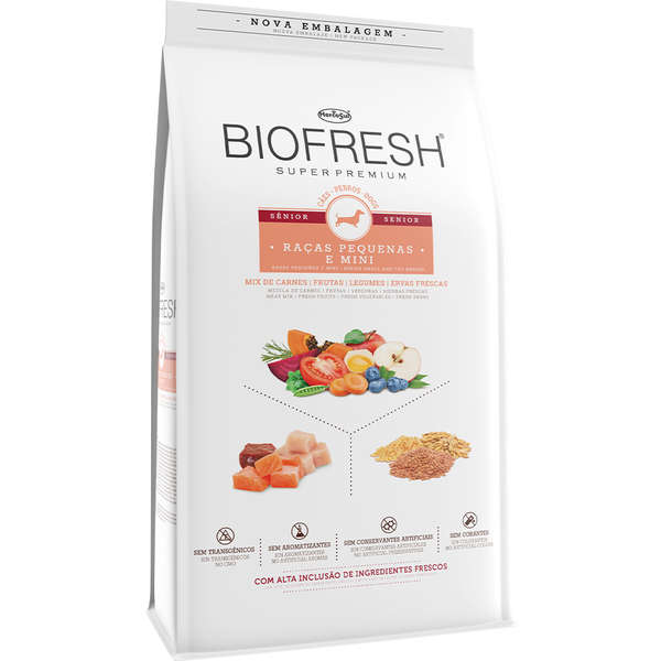 Biofresh C�es S�nior Ra�as Pequenas e Mini ? Ra��o Super Premium com Ingredientes Frescos