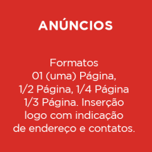 Formatos 01 (uma) Pgina frente e verso com insero de logo e foto  R$ 1.500,00, 1 (uma) Pgina frente R$ 1.000,00 com insero de logo