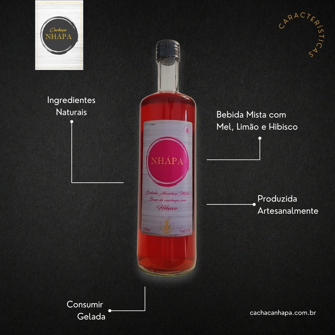 CACHACA NHAPA MISTA HIBISCO 700ML