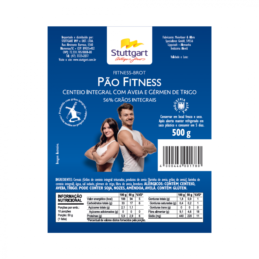 PAO MEIERBAER 500G FITNESS SAL IODADO