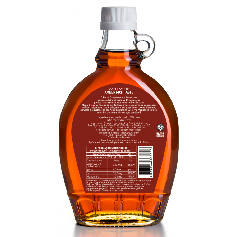 XAROPE MAPLE 250ML SYRUP BORDO CANADA