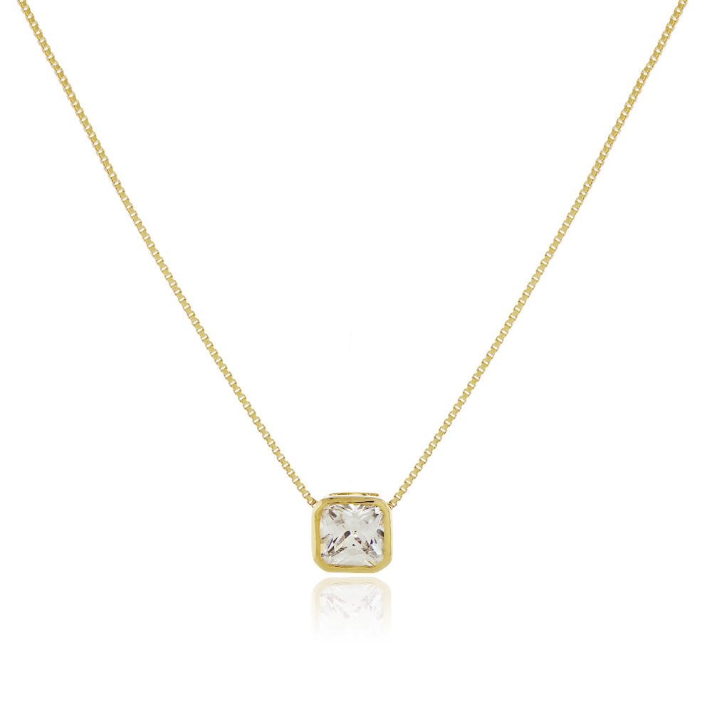 Colar zirc�nia quadrado Evely