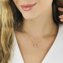 Colar pingente zirc�nia oval Kamy