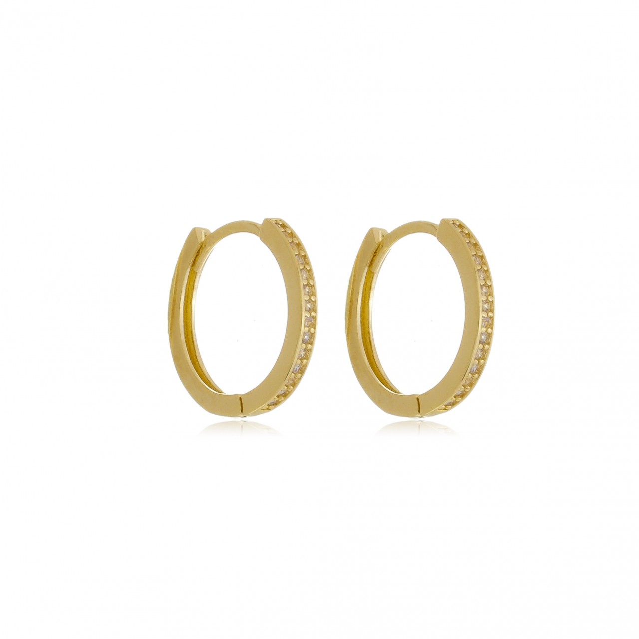 Argola Patr�cia Cravejada com zirc�nias G