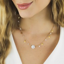 Colar p�rola e zirc�nias Chloe