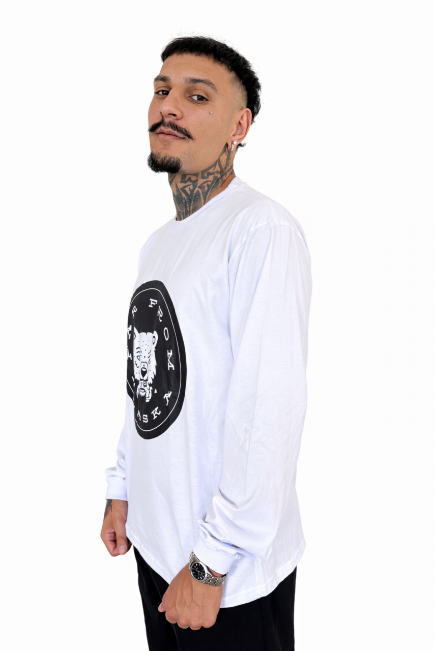 Camisa Manga Longa Urso Branco