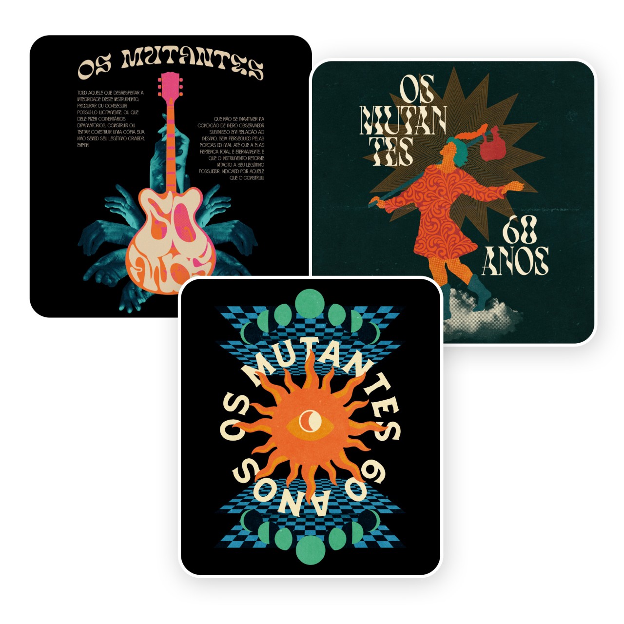 Pack de Adesivos - Os Mutantes 60 Anos.