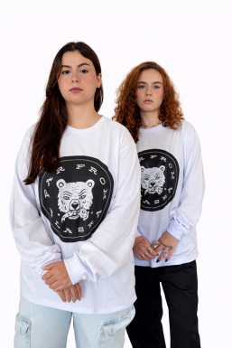 Camisa Manga Longa Urso Branco