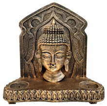 Incens�rio duplo painel com Buda 19x19,5cm