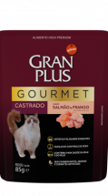 GRAN PLUS SACH� GOURMET GATOS CASTRADOS SALM�O 85 G
