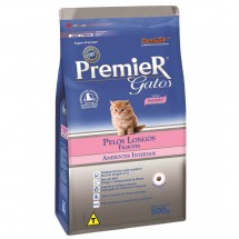 Premier Gatos Filhotes Pelos Longos Sabor Salmo 0,5kg
