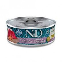 N&D GATO LATA  NATURAL ATUM e CAMAR�O  80G