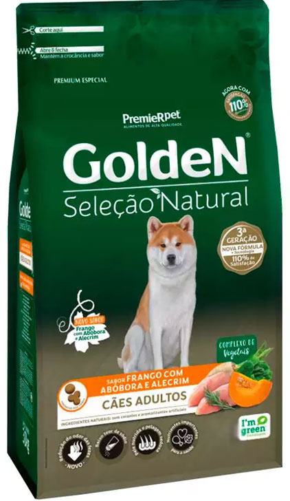 GOLDEN SELEÇÃO NATURAL FRANGO E ABÓBORA ALECRIM12KG - Tonicão