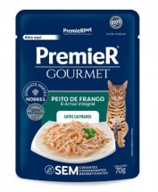 Premier Sache Gourmet Gatos castrados- Peito De Frango E Arroz Integral 70 g