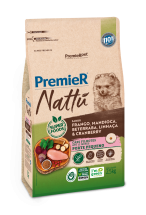 PREMIER NATT FILHOTES RAAS PEQUENAS SABOR FRANGO, MANDIOCA, BETERRABA, LINHAA E CRANBERRY 2,5 KG