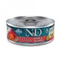 N&D GATO LATA NATURAL  ATUM COM SALMAO  80G