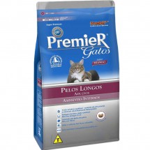 Premier Gatos Adultos Pelos Longos Sabor Frango 1,5KG