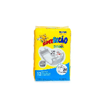 FRALDA SUPERSECAO MACHO MEDIO COM 12 UNIDADES