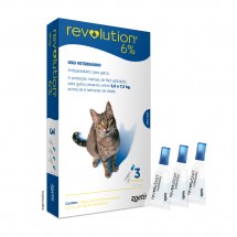 Revolution 6% para Gatos de 2,5 a 7,5 kg - 45 mg com 3 pipetas