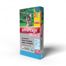 ADVANTAGE MAX3 PARA CES DE 4 A 10 KG COM 3 UNIDADES (EMBALAGEM ECONOMICA)