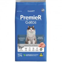 Premier Gatos Castrados de 6 meses a 6 anos Sabor Frango 1,5KG