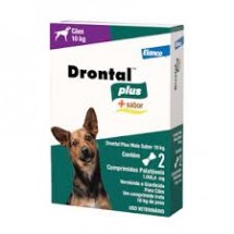 DRONTAL PLUS SABOR CARNE 10KG COM 2 COMPRIMDOS