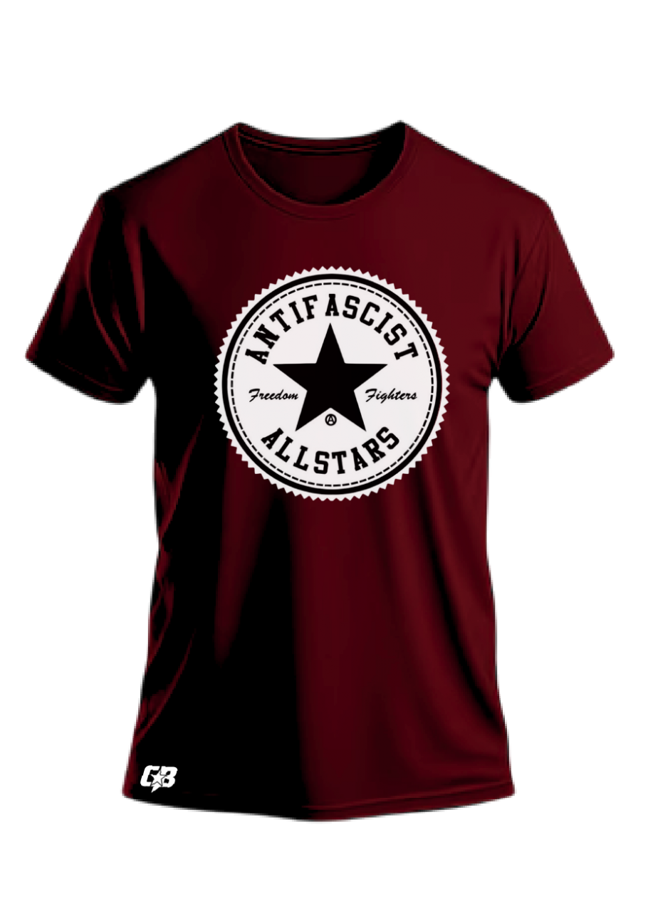  Camiseta Antifascist All Stars Vinho