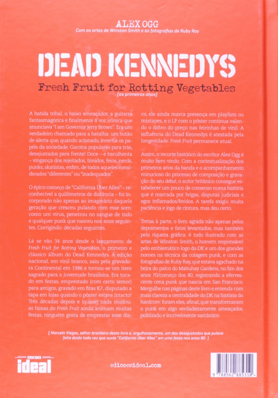 Livro �Dead Kennedys. Os Primeiros Anos� Capa Dura